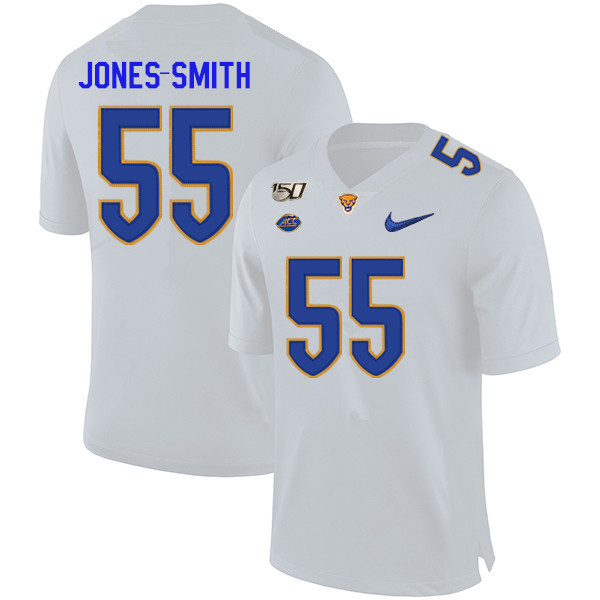 2019 Men #55 Jaryd Jones-Smith Pitt Panthers College Football Jerseys Sale-White